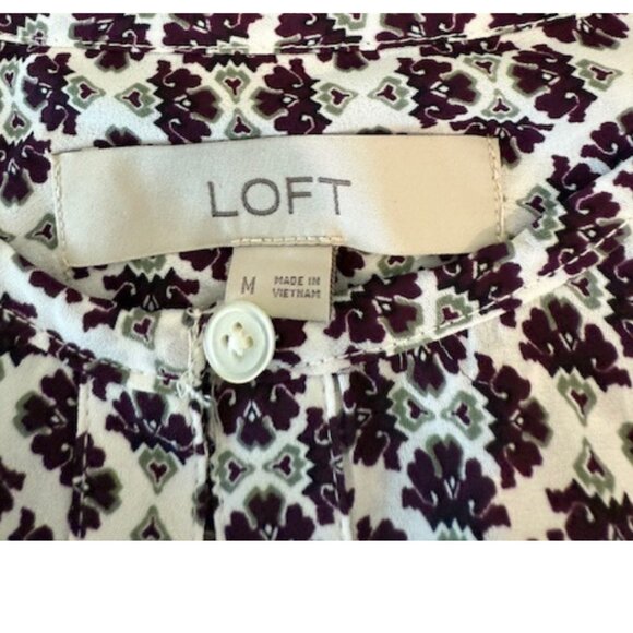LOFT Women’s Printed Long Sleeve Blouse Medium NWT - Picture 3 of 8